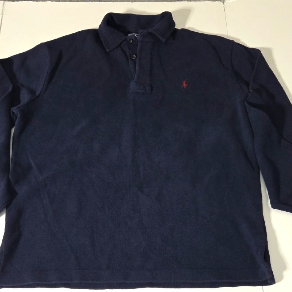 Polo Ralph Lauren Navy Blue Long Sleeved Knit Pullover Shirt